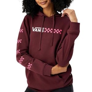 VANS WOMENS Size XS VN0A4V3I4QU Logo Branding GLORY DAZE HOODIE RED Long Sleeves